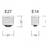 Thread sizes E27 and E14