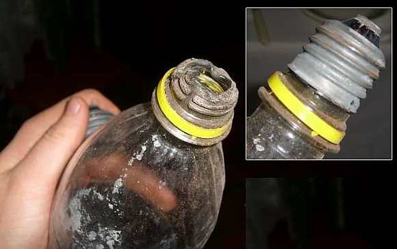 Bottle with a molten neck