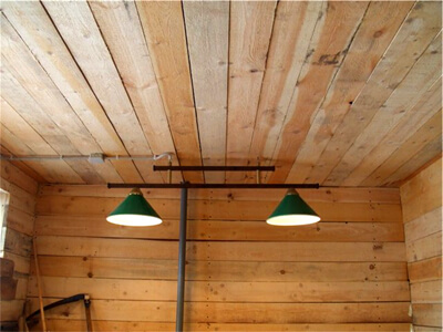 Lamp inside the barn