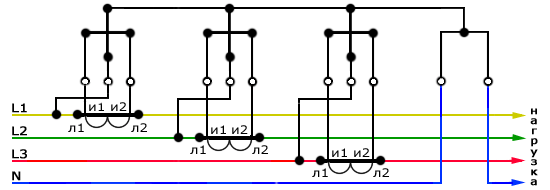 Ten-wire connection via CT