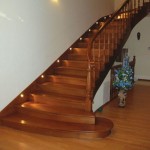 Wooden staircase in a private house