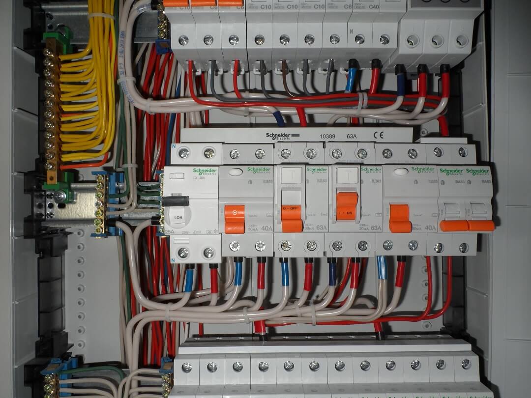 The appearance of the electrical panel