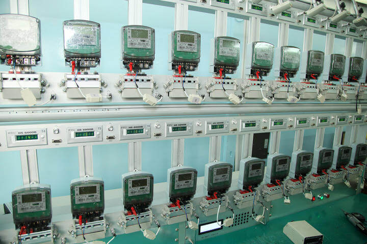 Electric meters at the stand