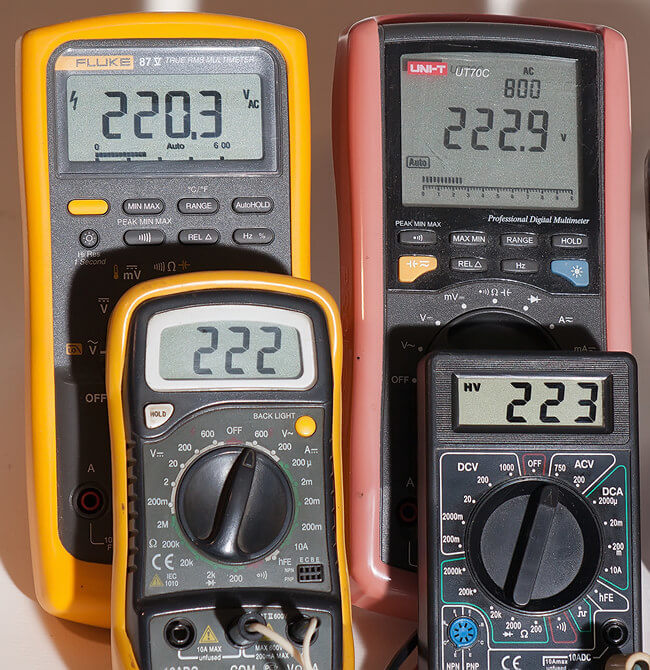 Accuracy in voltage measurements 220 Volt
