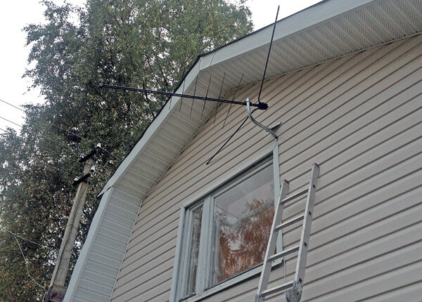 Installing a TV antenna on the facade