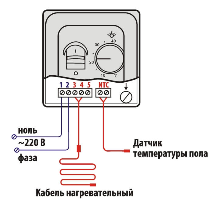 Scheme of connection to a mechanical temperature controller