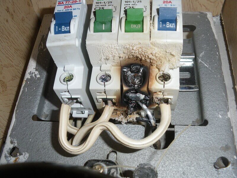 Circuit breaker melted