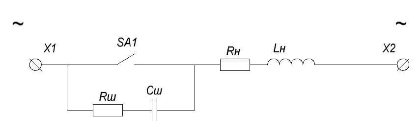Spark suppression RC circuit