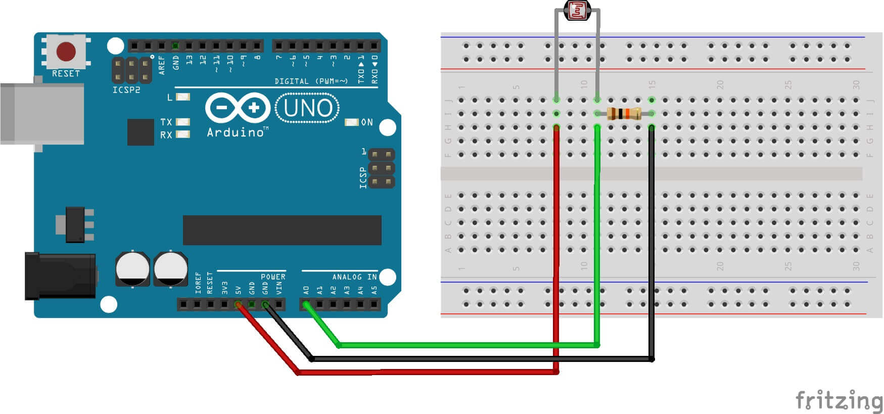 Light sensor on Arduino