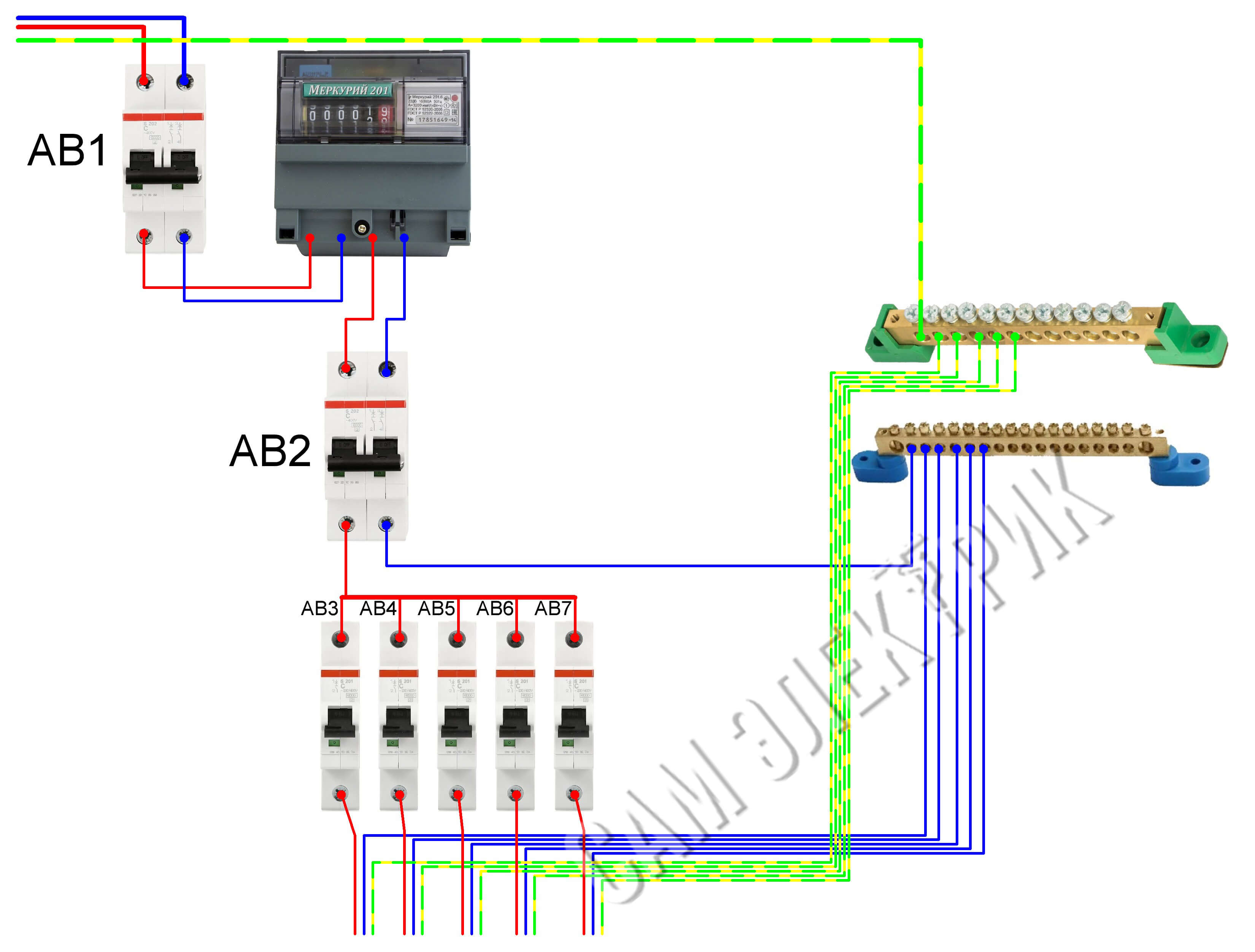Switchboard assembly diagram