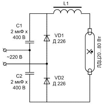 Circuit with diodes and capacitors