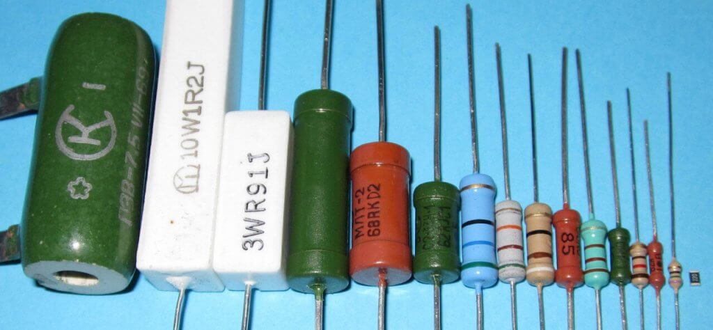 Resistors of different sizes