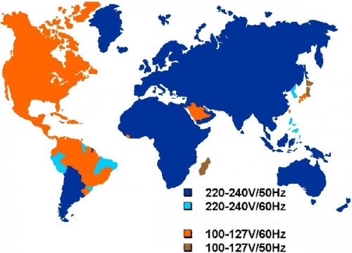 Voltage and frequency in different countries