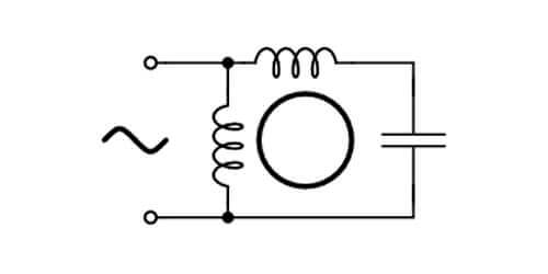 Connection diagram with working capacitor (non-disconnectable)