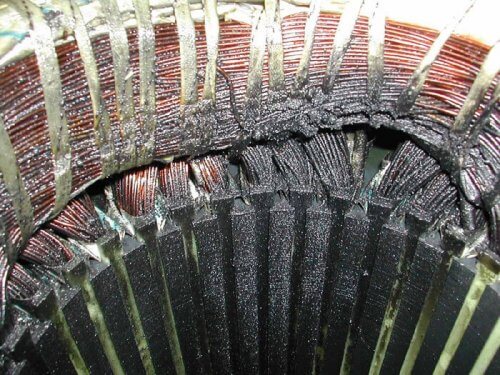 Overheating of the motor winding, as a result of which it failed
